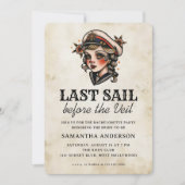 Laatste vaart voor de Veil Retro Bachelorette Part Kaart (Voorkant)