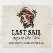 Laatste vaart voor de Veil Retro Bachelorette Part Sparkling Wijnetiket (Enkel label)