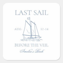 Laatste vaart voor het Veil Bachelorette weekend Vierkante Sticker