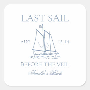 Laatste vaart voor het Veil Bachelorette weekend Vierkante Sticker