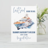 Laatste vaart, Yachting Bachelorette Weekend Party Kaart (Staand voorkant)