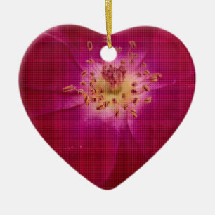 Laatste Valentijnsdag gecontroleerd Roos Keramisch Ornament