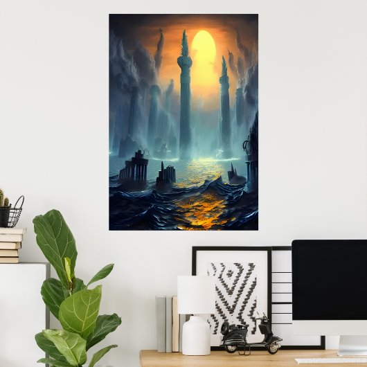 Laatste van Atlantis | AI Art Poster (Thuiskantoor)