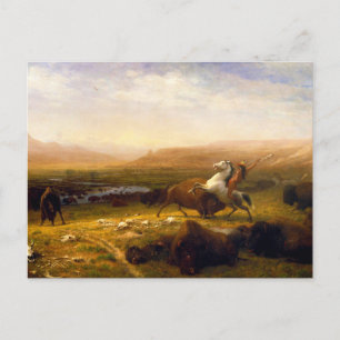 Laatste van de Buffalo door Albert Bierstadt (1888 Briefkaart