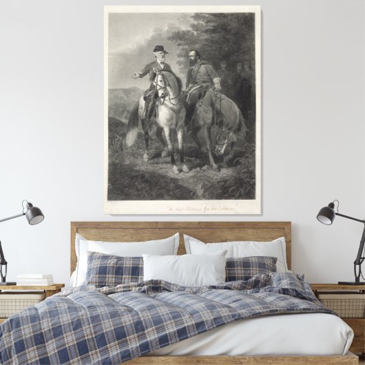 Laatste vergadering van Robert E. Lee & Stonewall  Canvas Afdruk (Insitu (Slaapkamer))