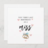 Laatste verjaardag als Miss Kaart (Voorkant / Achterkant)