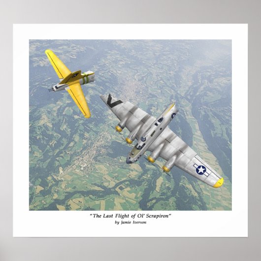 Laatste vlucht van oliespannen poster (Voorkant)