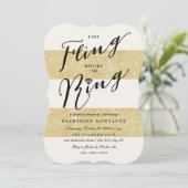 Laatste vlucht voor de Ring Chic Bachelorette Part Kaart (Staand voorkant)