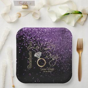 Laatste vlucht voor het Paars Ring Bachelorette Papieren Bordje