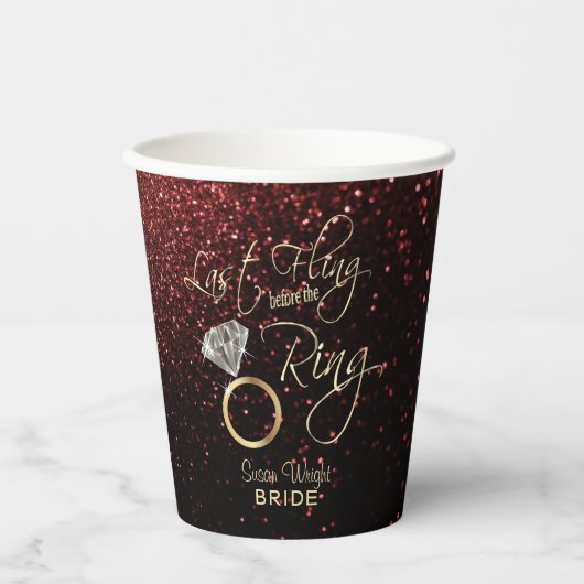 Laatste vlucht voor het ringbandje - Rood Papieren Bekers (Voorkant)