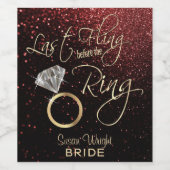 Laatste vlucht voor het ringbandje - Rood Wijn Etiket (Enkel label)