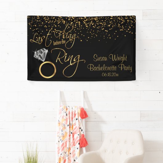 Laatste vlucht voor Ring Bachelorette - Goud Spandoek (Insitu)