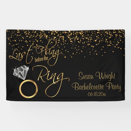 Laatste vlucht voor Ring Bachelorette - Goud Spandoek (Horizontaal)