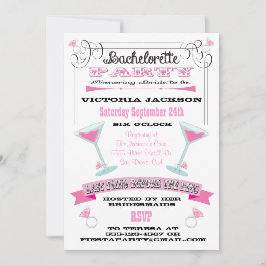 Laatste vlucht voor Ring Bachelorette Party Kaart (Voorkant)