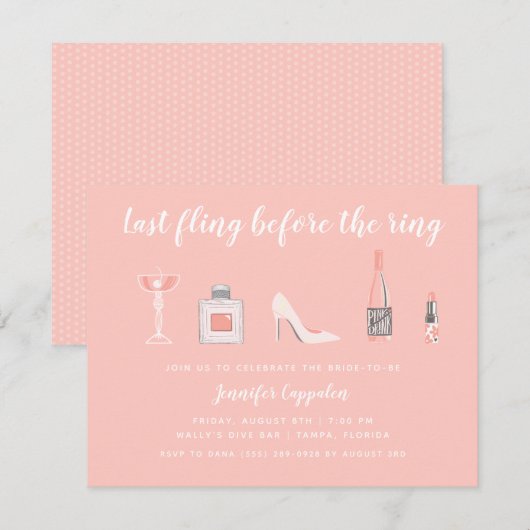 Laatste vlucht voor Ring Bachelorette Party Kaart (Voorkant / Achterkant)