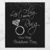 Laatste vlucht voor Ring Bachelorette - Zilver Wijn Etiket (Enkel label)
