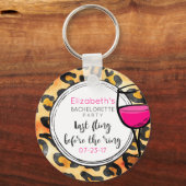 Laatste vlucht voor Ring Wild Bachelorette Party Sleutelhanger (Voorkant)
