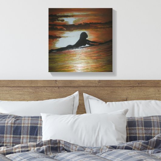 Laatste vraag laatste golf canvas afdruk (Insitu (Slaapkamer))