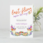 Laatste Vrije Uitvlucht Feestje Cocktails Tacos Br Kaart (Staand voorkant)