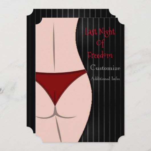 Laatste Vrijgezellenfeest Avond Kaart (Voorkant / Achterkant)