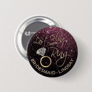 Laatste Vrijgezellenfeest Jongste Nacht Roze Goud Ronde Button 5,7 Cm
