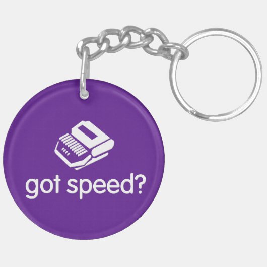 laatste woord/ kreeg snelheidssteno sleutelhanger (Achterkant Links)