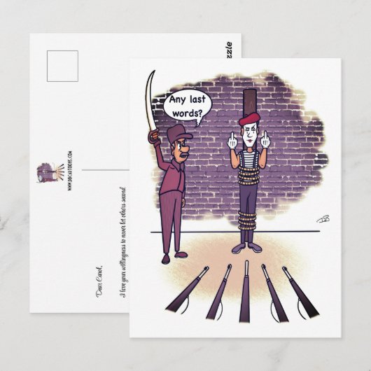 Laatste woorden grappig briefkaart (Voorkant / Achterkant)