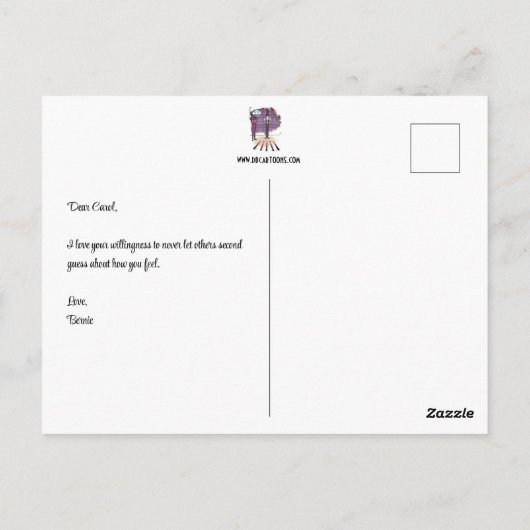 Laatste woorden grappig briefkaart (Achterkant)