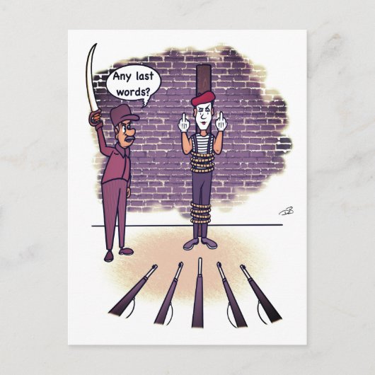 Laatste woorden grappig briefkaart (Voorkant)