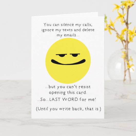 Laatste Word-kaart Kaart (Gele Bloem)