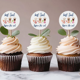 Laatste zeil voor de sluier vrijgezellenfeest blau ronde sticker