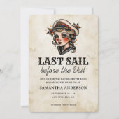 Laatste Zeil Voor De Veil Retro Bachelorette Kaart (Voorkant)