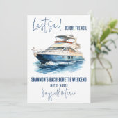 Laatste Zeil, Zeilende Bachelorette Weekend Feest Kaart (Staand voorkant)