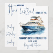 Laatste Zeil, Zeilende Bachelorette Weekend Feest Kaart (Voorkant / Achterkant)