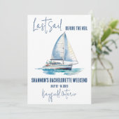 Laatste Zeil, Zeilende Bachelorette Weekend Feest Kaart (Staand voorkant)