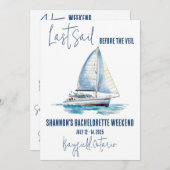 Laatste Zeil, Zeilende Bachelorette Weekend Feest Kaart (Voorkant / Achterkant)