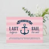 laatste zeilschip | nautische vrijgezellenfeest kaart (Staand voorkant)