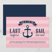 laatste zeilschip | nautische vrijgezellenfeest kaart (Voorkant / Achterkant)