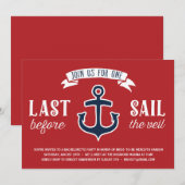 laatste zeilschip | nautische vrijgezellenfeest kaart (Voorkant / Achterkant)