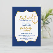 Laatste zeiltocht voor de sluier Bachelorette Week Kaart (Staand voorkant)