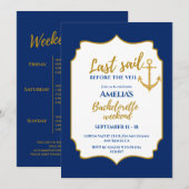 Laatste zeiltocht voor de sluier Bachelorette Week Kaart (Voorkant / Achterkant)