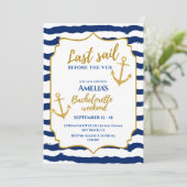 Laatste zeiltocht voor de sluier Bachelorette Week Kaart (Staand voorkant)