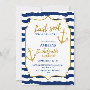 Laatste zeiltocht voor de sluier Bachelorette Week Kaart
