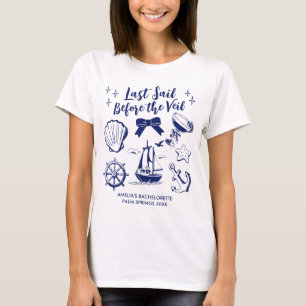 Laatste zeiltocht voor de sluier Bruidsmeisjesfees T-shirt