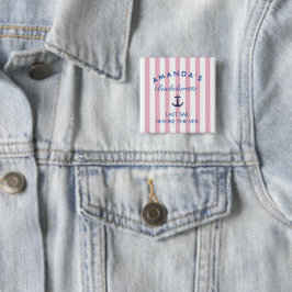 Laatste Zeiltocht voor de Sluier Hen Party Knop Vierkante Button 5,1 Cm