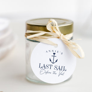 Laatste Zeiltocht voor de Sluier Naamse Bacheloret Bedankjes Labels