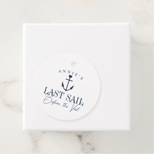 Laatste zeiltocht voor de sluier Naautical vrijgez Bedankjes Labels (In situ)