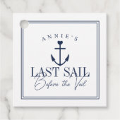 Laatste zeiltocht voor de sluier Naautical vrijgez Bedankjes Labels (Voorkant)