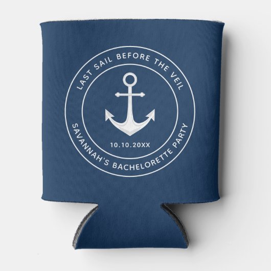 Laatste zeiltocht voor de sluier Nauti vrijgezelle Blikjeskoeler (Voorkant)