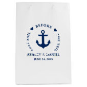 Laatste zeiltocht voor de sluier nautische gunst medium cadeauzakje (Voorkant)